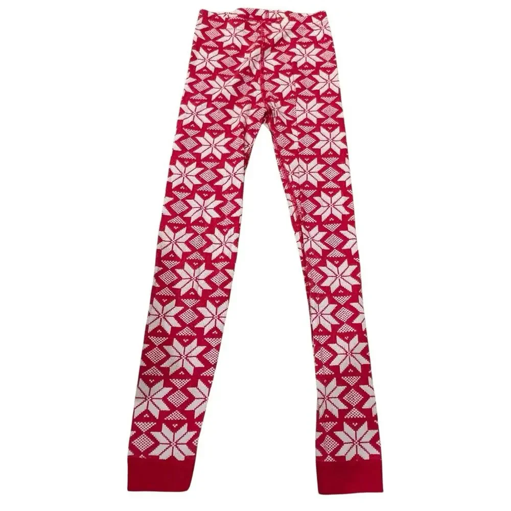 Hanna Andersson Kids Red Snowflake Organic Cotton Pajamas Size 12 | 150 cm